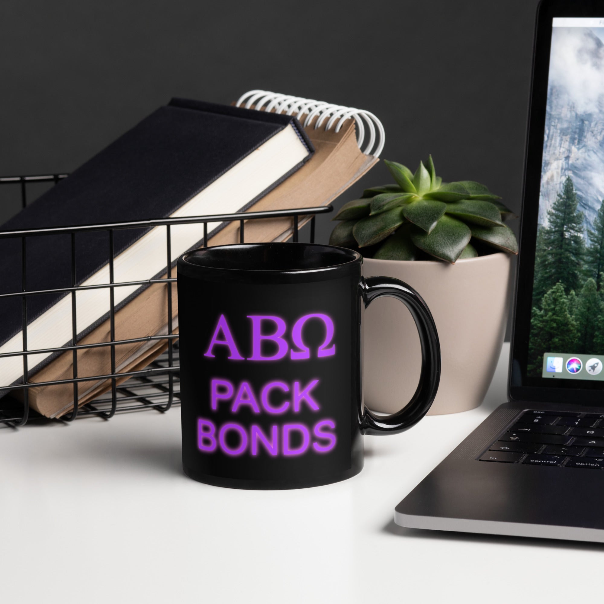 Pack Bonds (Alpha ,Beta, Omega.) Black Glossy Mug