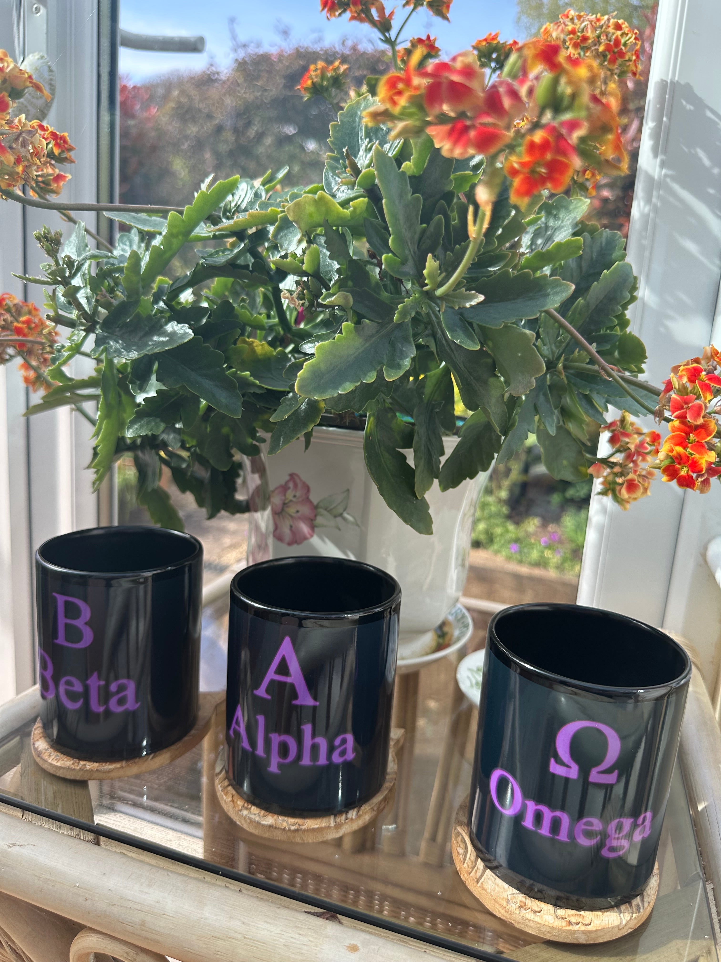 Pack Bonds (Alpha ,Beta, Omega.) Black Glossy Mug